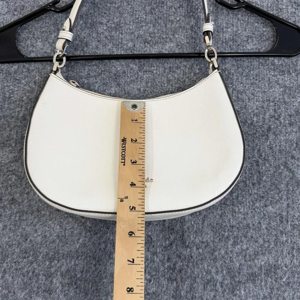 Kate Spade Paige Convertible Crossbody Shoulder Bag White Leather Minimalist